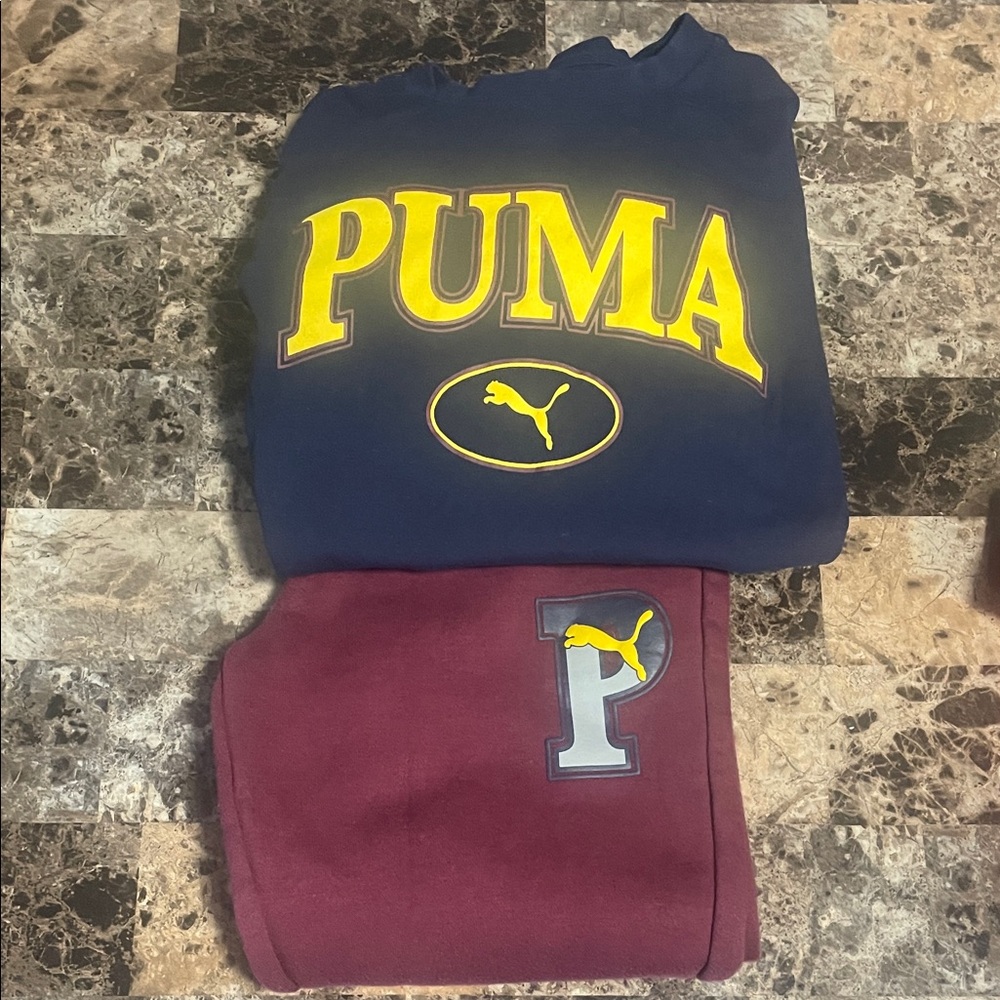 Puma Blue and Burgundy Sweatshirt Set